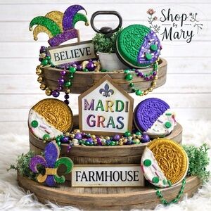 ⤵️🆕Fake Mardi Gras Oreos Cookies | Faux cookies | False Oreos cookies for decor